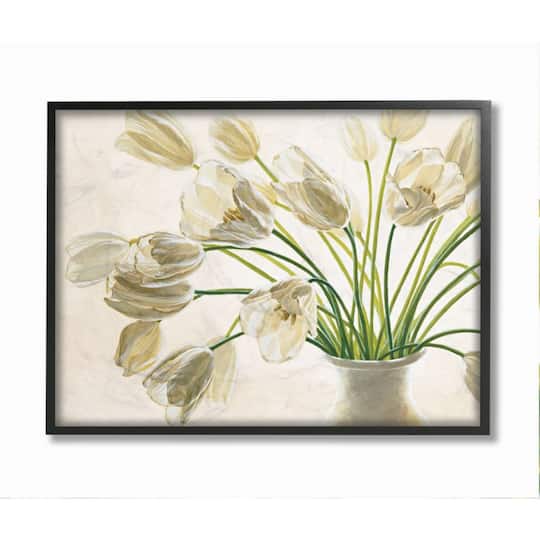 Stupell Industries White Tulip Bouquet Wall Art in Frame